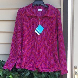 Columbia Half-Zip Wintry Run Printed Fleece Jacket - Pink/Purple - S